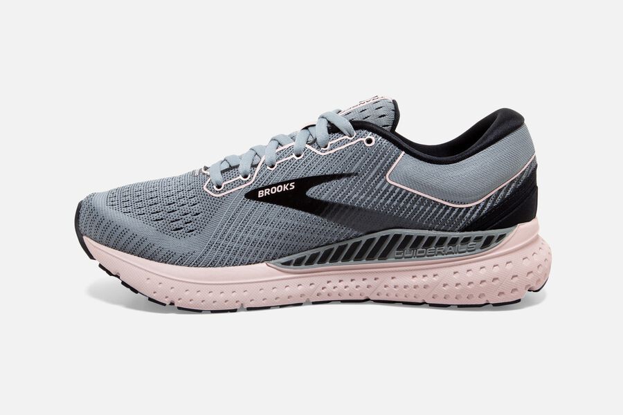 Transcend 7 Road Brooks Running Shoes NZ Womens - Grey/Black/Pink - VIUWCN-614